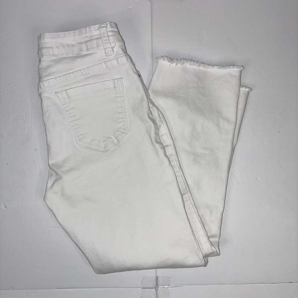 A.Z.I. New York Women White Denim Jeans with Lace-Up Leg Raw Hem  Size 0